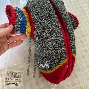 Shinesty Gray and Red Men's Socks